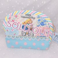 ヴィンテージポーチ　パステルブルー