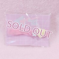 なみなみブローチ　ピンクマーブル