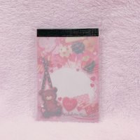 メモ帳[Wrappong Recipe No.01]（くま×赤×レース）