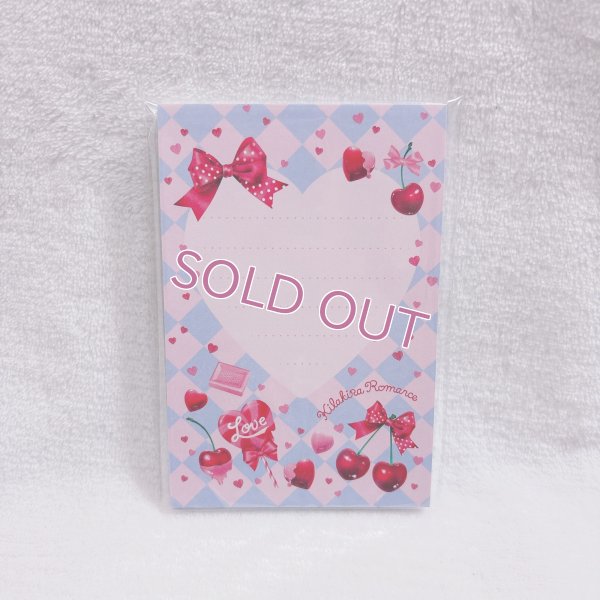 画像1: バラメモ用紙ミニ Dressy Cherry No.08(ブルーダイヤ柄)