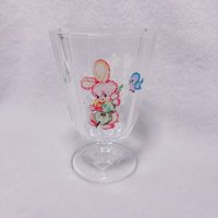 レトロアニマル　パフェグラス　青うさぎ＆ピンクうさぎ