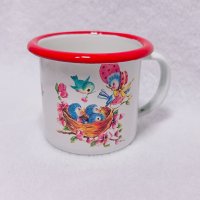 レトロアニマルホーローミニマグカップ 　鳥の親子