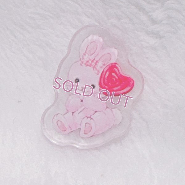 画像1: アクリルパーツ（ピンクうさぎ）