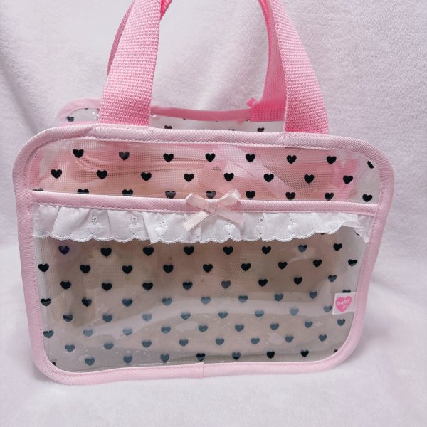 画像2: PVCスクエアーbag ハート　ショルダー付き
