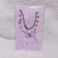 ヒロインリボンネックレス　水色