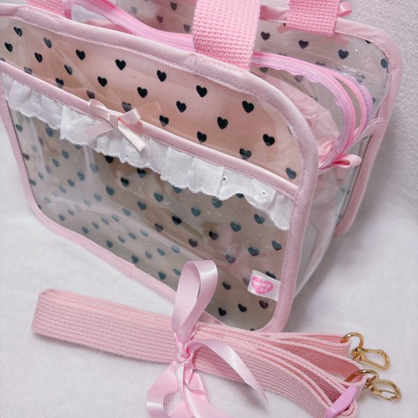画像3: PVCスクエアーbag ハート　ショルダー付き