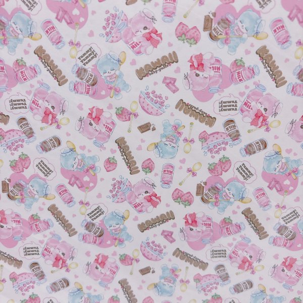 画像1: BabyPuffs　ペーパー総柄(ホワイト)