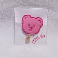 アイスキャンディブローチ・ベア濃ピンク