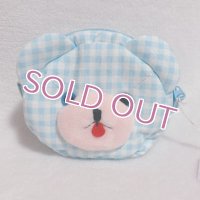 くまさんお顔ポーチ(しゅわしゅわソーダ色）