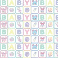 babyアニマルブロック　総柄PVC