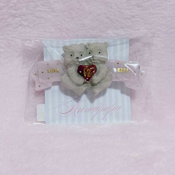 画像1: ツインズクマさん　ヘアクリップ