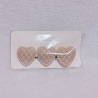 ハートキルティングクリップ　ダスティピンク