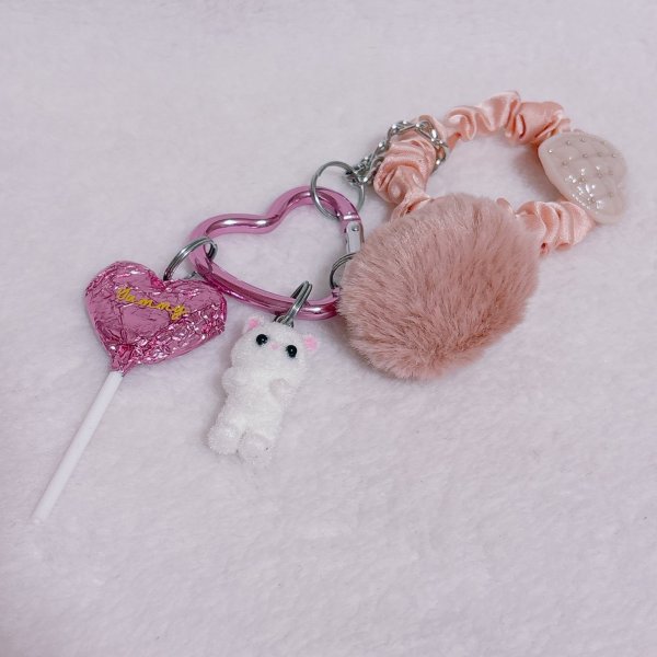 画像1: ピンク　bag charm