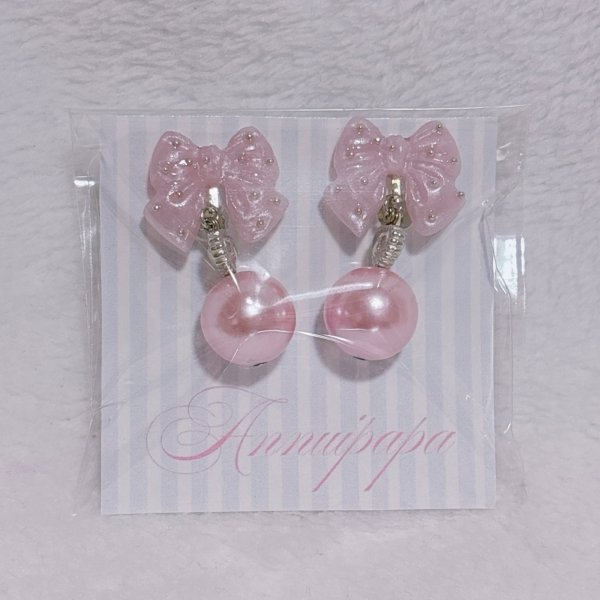 画像1: リボン　ピアス