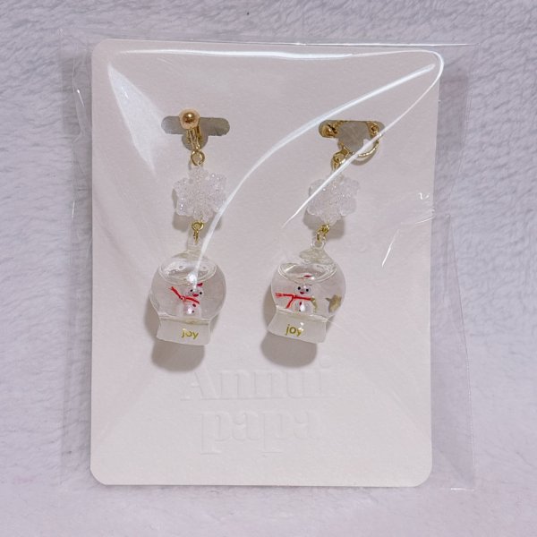 画像1: スノードーム　イヤリング