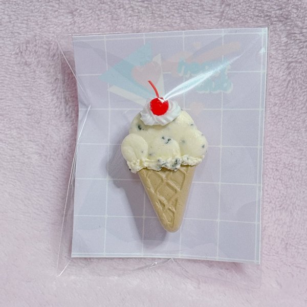 画像1: アイスクリーム　ブローチ小ホイップ　クッキー＆クリーム