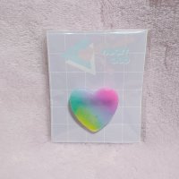 レインボーグラデ　ブローチ　ハート