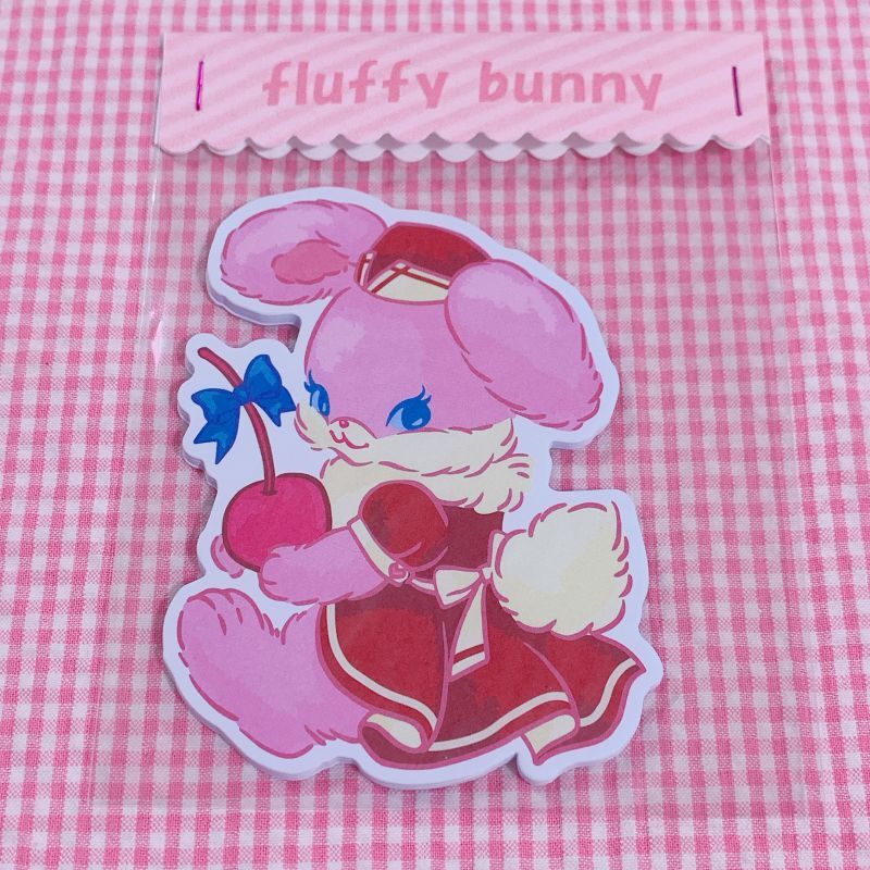 ダイカットメモ Diner Fluffy Bunny
