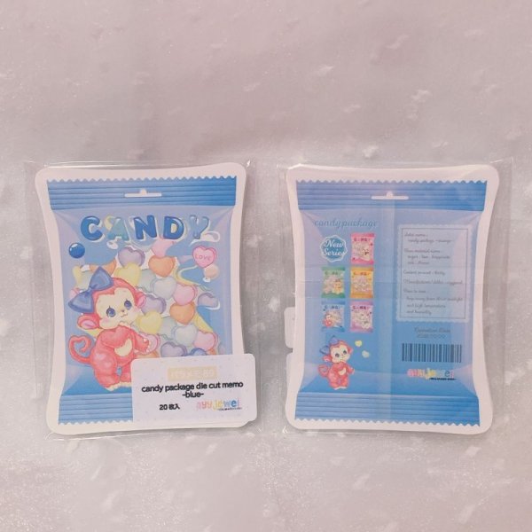 画像1: バラメモ 89.candy package die cut memo ~blue~ (1)