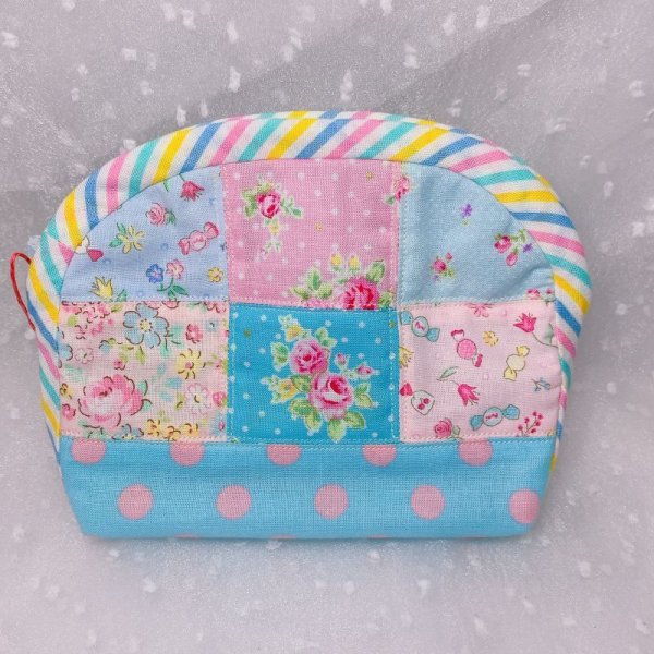 画像2: ヴィンテージポーチ パステルブルー (2)