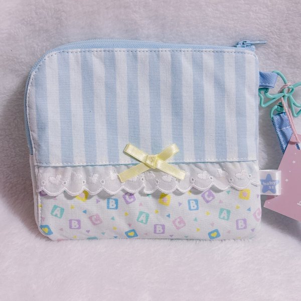 画像2: ポケットティッシュケース付きL字大　クマブルー (2)