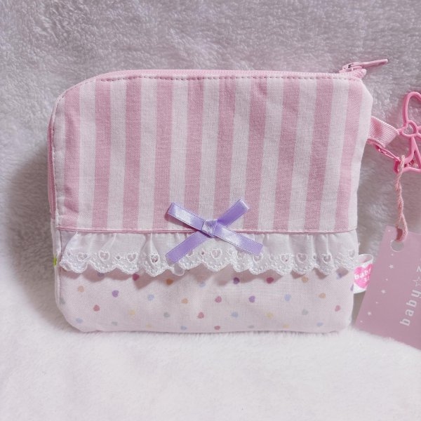 画像2: ポケットティッシュケース付きL字大　クマピンク (2)