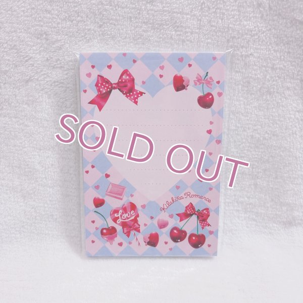 画像1: バラメモ用紙ミニ Dressy Cherry No.08(ブルーダイヤ柄) (1)