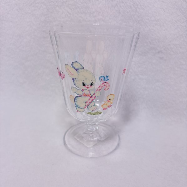 画像2: レトロアニマル　パフェグラス　青うさぎ＆ピンクうさぎ (2)