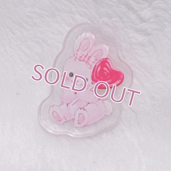 画像1: アクリルパーツ（ピンクうさぎ） (1)