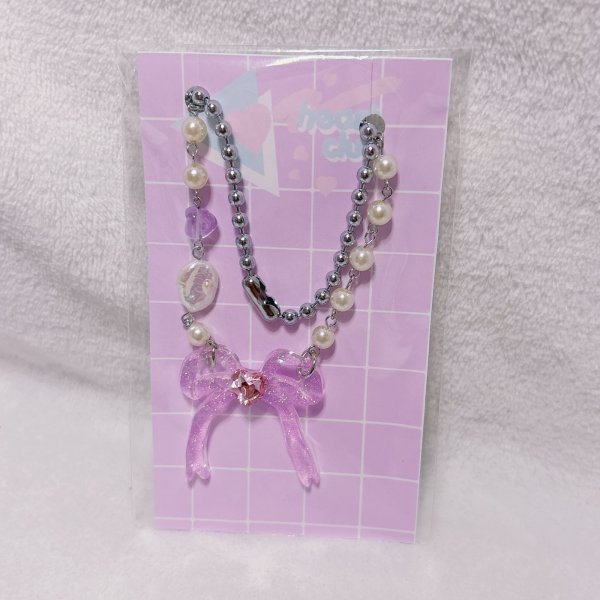 画像1: ヒロインリボンネックレス　ラベンダー (1)