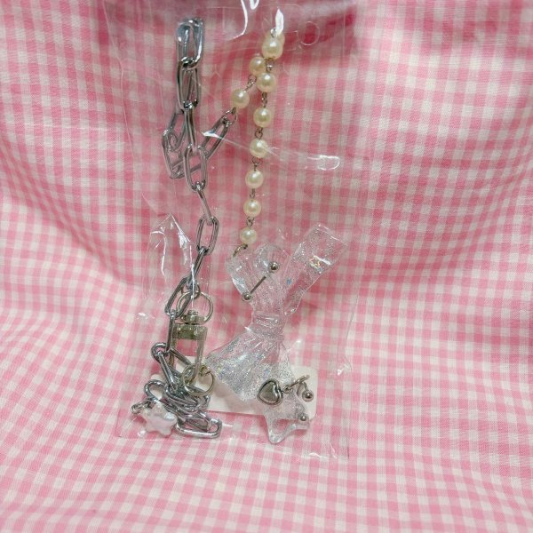 画像1: clear　リボンネックレス　2 (1)