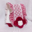 画像2: ぬいぐるみ付きヘッドドレス(お花・赤ギンガム) (2)