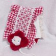 画像3: ぬいぐるみ付きヘッドドレス(お花・赤ギンガム) (3)