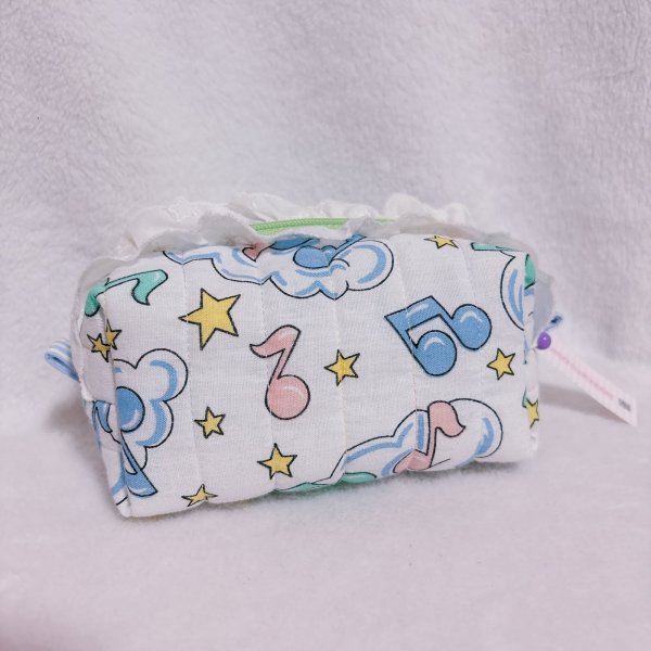 画像2: キルトBOXポーチ(大) (2)