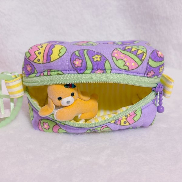 画像3: キルトBOXポーチ(小) (3)