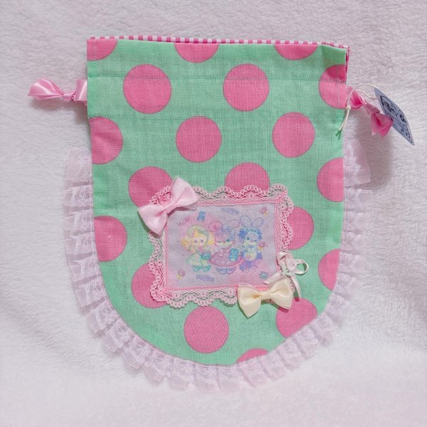 画像1: フリル巾着 (1)