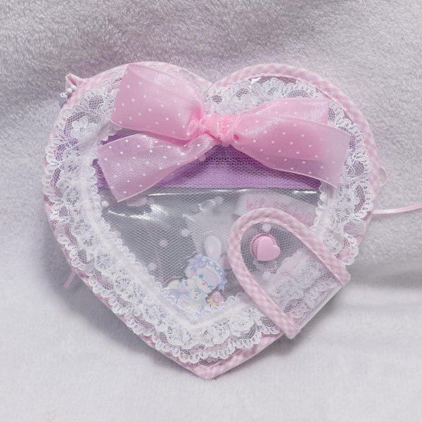 画像1: ハート折りたたみポーチ (1)