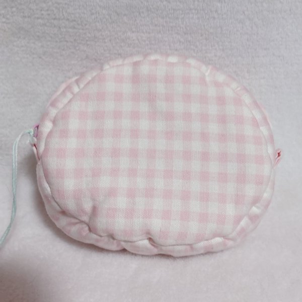 画像2: くまさんお顔ポーチ(いちごみるく色） (2)