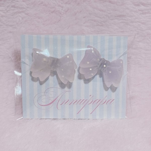 画像1: マットリボン　ピアス (1)