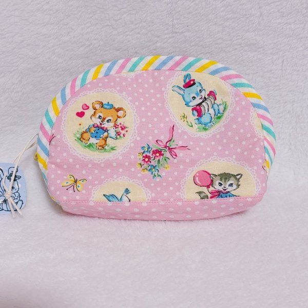 画像2: ピンクレトロアニマルポーチ (2)