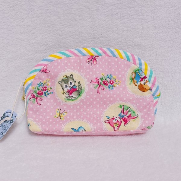 画像2: ピンクレトロアニマルポーチ (2)