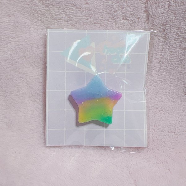 画像1: レインボーグラデ　ブローチ　星 (1)