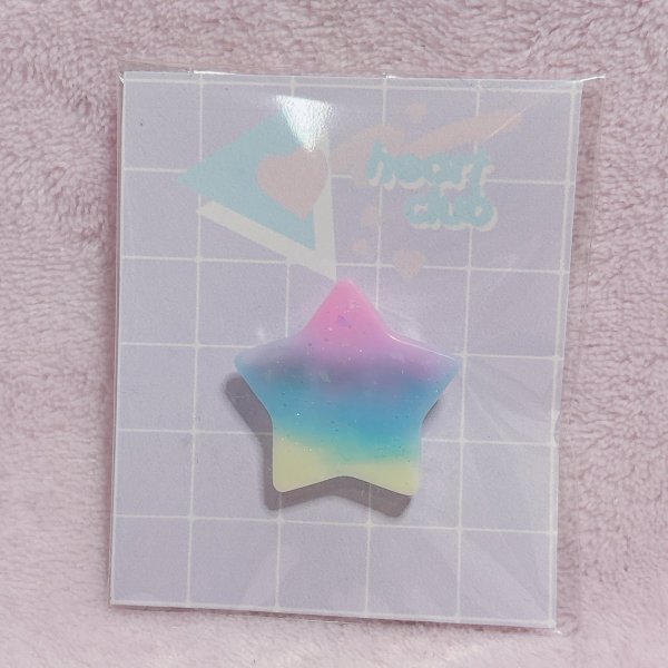 画像1: レインボーグラデ　ブローチ　星 (1)