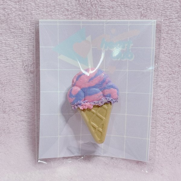 画像1: アイスクリーム　ブローチ小　コットンキャンディ (1)