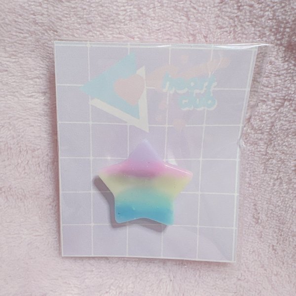 画像1: レインボーグラデ　ブローチ　星 (1)