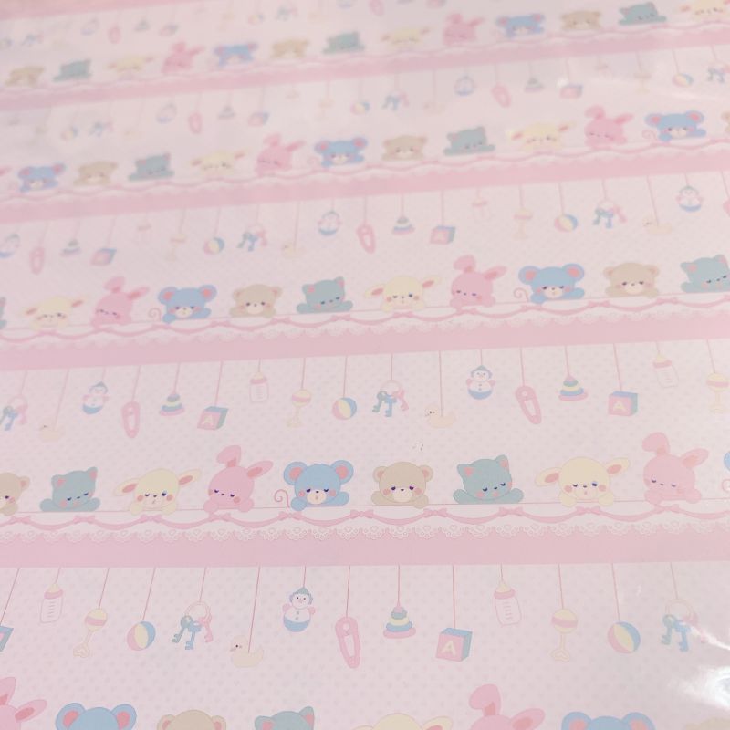 baby animal bed time ラッピングペーパー fluffy bunny
